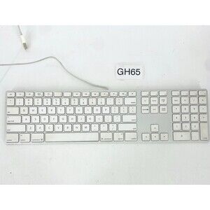 Apple Mac Genuine USB Keyboard White Silver Wired Keyboard A1243 Aluminum